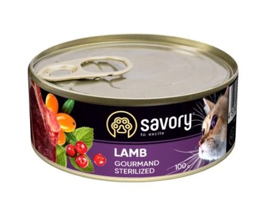 Вологий корм для стерилізованих котів Savory Cat Gourmand Sterilized Lamb (ягня) А22814 фото