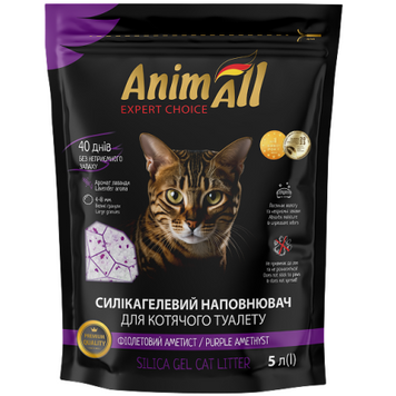 Наповнювач для котячого туалету AnimAll Premium Фіолетовий Аметист 5л