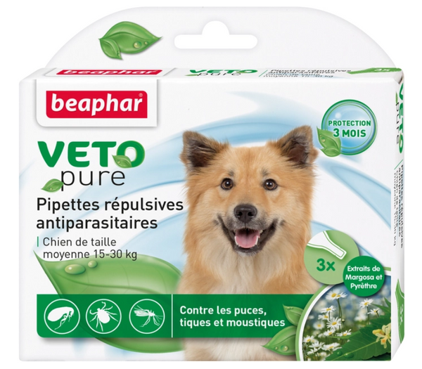 Краплі Beaphar Bio Spot On від бліх, кліщів і комарів для собак вагою 15-30 кг 3 піпетки 8375 фото