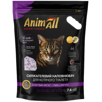 Наповнювач для котячого туалету AnimAll Premium Фіолетовий Аметист 15л