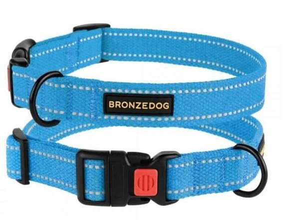 Ошейник светоотражающий брезентовый для собак Bronzedog Dog Collar Cotton 1,6х25-33 см А12034 фото