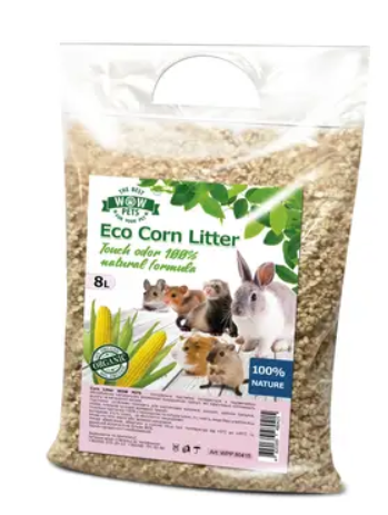 Кукурудзяний наповнювач для гризунів та папуг WOW PETS Eco Corn Litter 8л