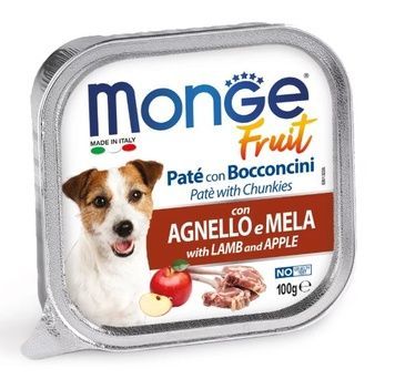 Monge Dog Fruit - паштет з ягням і яблуком для собак 100г А35196 фото