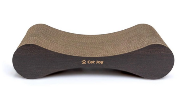 Кігтеточка ганчірка з картону у формі лежанки для кішок з дерев'яним фасадом Cat Joy Modern Oak 54x13x25 см А25682 фото