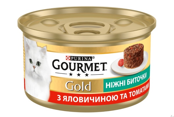Purina Gourmet Gold Вологий корм для котів ніжні биточки з яловичиною і томатами 85 г