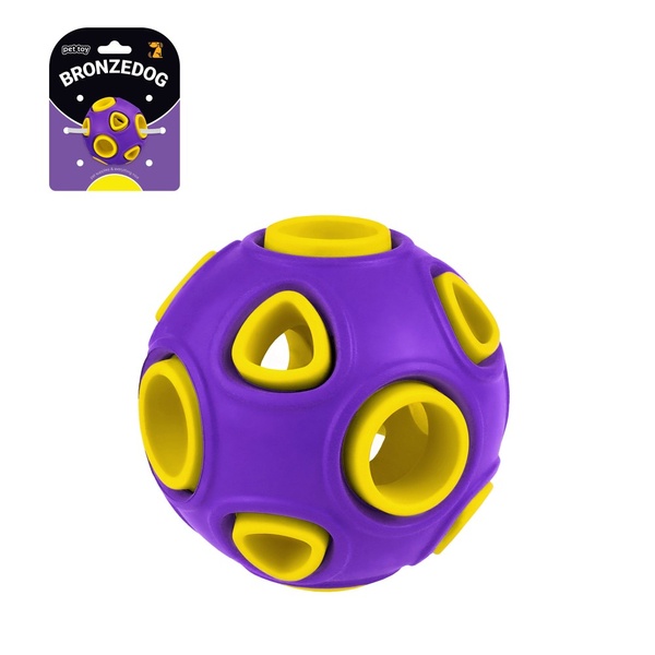 Іграшка для собак Bronzedog Jumble Airball 5 см фіолетово-жовтий А11343 фото