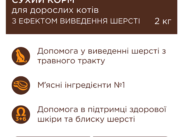 Клуб 4 Лапи Premium Hairball сухий корм для виведення шерсті у котів 300г