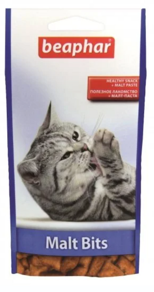 Malt Bits смачні і корисні подушечки з мальт-пастою для котів