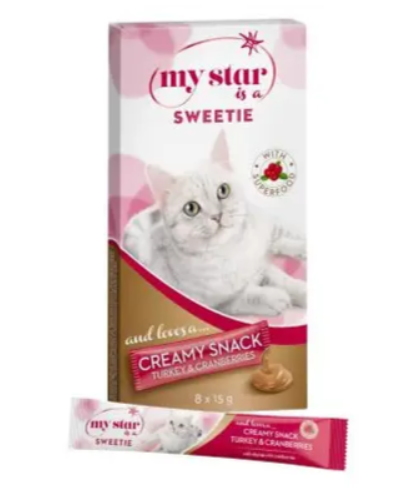 Смачні ласощі для котів My STAR SWEETIE індичка + журавлина (1стік)