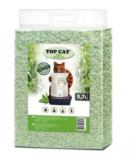 Наповнювач для котячого туалету Top Cat Tofu Grean Tea соєвий з ароматом зеленого чаю 5,7 л