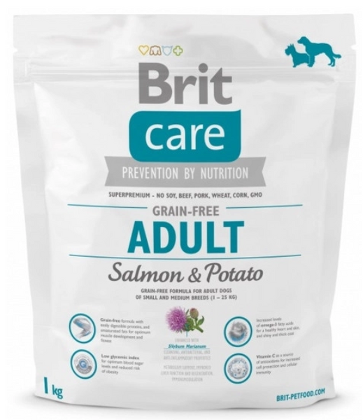 Сухий корм Brit Care GF Adult Salmon & Potato для собак малих і середніх порід 1 кг 10341 фото