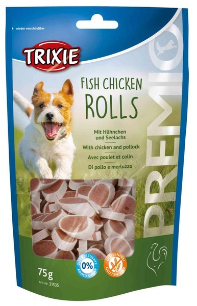 Trixie ласощі для собак 'Premio Fish Chicken Rolls' з куркою і рибою 75г