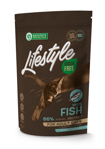 Сухий беззерновий корм для дорослих котів з білою рибою Lifestyle Grain Free White Fish Adult Cat А23113 фото