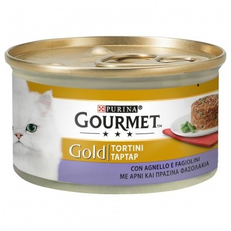 Gourmet Gold Вологий корм для котів, ніжні биточки з ягням і зеленою квасолею 85г А14745 фото
