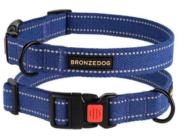 Нашийник світловідбивний брезентовий для собак Bronzedog Dog Collar Cotton 1,6х25-33 см А12031 фото