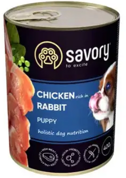 Вологий корм для цуценят Savory Dog All Breeds Puppy Chicken&Rabbit (курка і кролик)