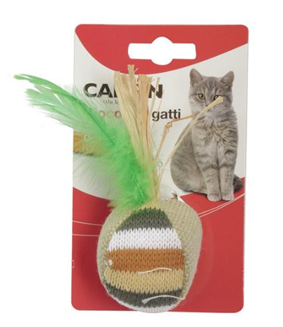 Іграшка для кота Camon Cat toy - feathered ball Пернатий м'ячик (AG035)
