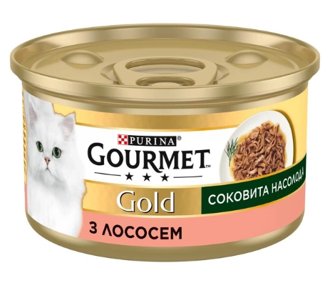 Purina Gourmet Gold Вологий корм для котів з лососем 'соковита насолода' 85 г А30317 фото