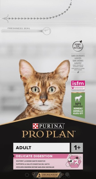 Сухий корм Purina (Пуріна) Pro Plan Delicate для котів з чутливим травленням з ягням, 10 кг А04923 фото