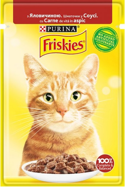 Friskies (Фріскіс) для дорослих котів з яловичиною в підливці