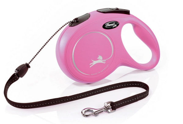 Рулетка Flexi для собак NEW CLASSIC трос рожевий М 8м/20кг 9253 фото