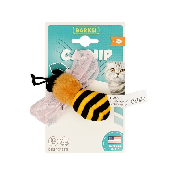 Іграшка для Котів Barksi Catnip Бджілка з запахом котячої м'яти 10 см