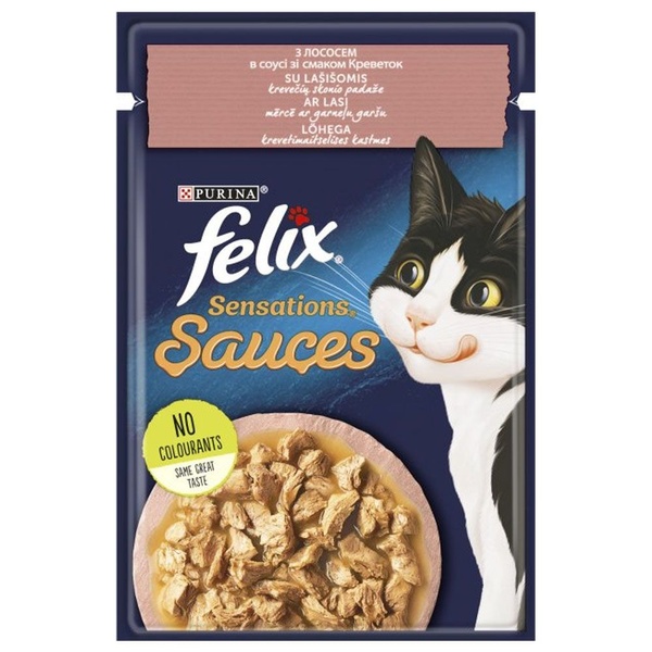 Felix (Фелікс) Вологий корм для дорослих котів з лососем в соусі зі смаком креветок А03131 фото