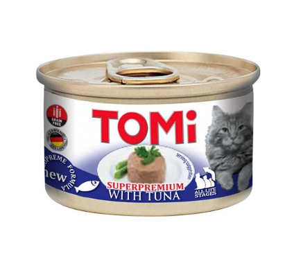 Вологий корм для кішок TOMi Superpremium Tuna мус тунець 85 г А06998 фото