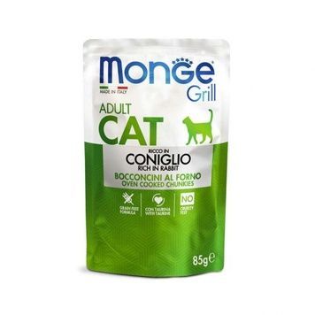Monge Cat GRILL Adult (Кролик)-вологий корм для котів зі шматочками м'яса в желе, 85 г А35166 фото