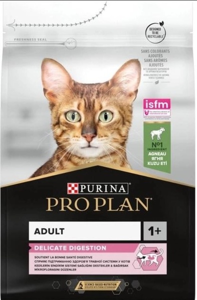 Сухий корм Purina (Пуріна) Pro Plan Delicate для котів з чутливим травленням з ягням А04289 фото