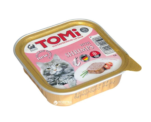 Вологий корм для кішок TOMi Креветки 100 г А21515 фото