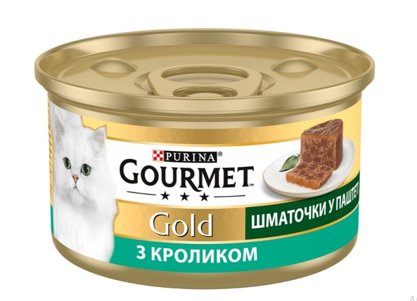 Purina Gourmet Gold Вологий корм для котів з кроликом, шматочки в паштеті 85 г 394 фото