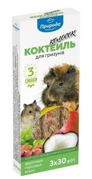 Природа Коктейль колосок &laquo;Фруктовий, горіховий, кокос&raquo; для декоративних гризунів