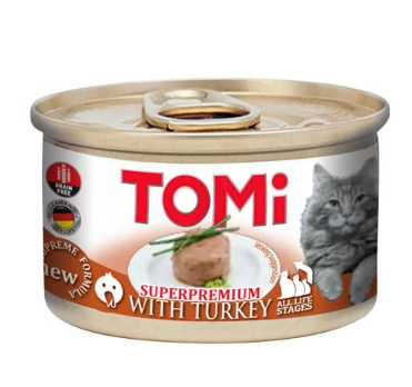Вологий корм для кішок TOMi Turkey мус з індичкою 85 г А06994 фото