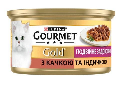 Purina Gourmet Вологий корм для котів з качкою та індичкою, шматочки в підливці 85 г