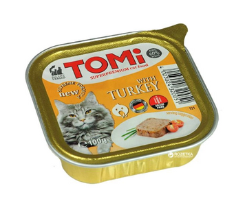 Вологий корм для кішок TOMi Паштет з індичкою 100 г
