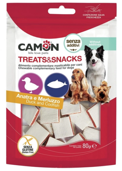 Ласощі для собак Camon Сендвіч з качкою та тріскою 80г А21712 фото