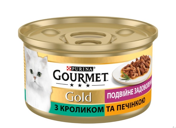 Purina Gourmet Gold Вологий корм для котів з кроликом і печінкою 85 г