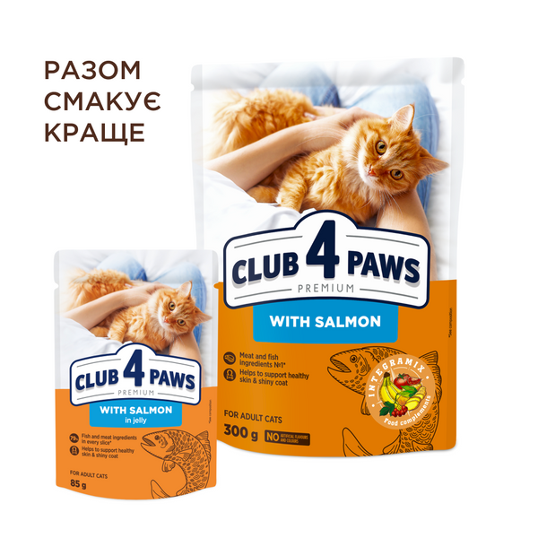 Клуб 4 Лапи Вологий корм із лососем у желе для дорослих котів